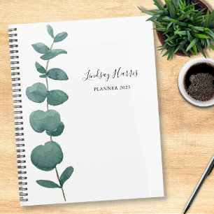 Personalised Watercolor Eucalyptus 2022 Planner