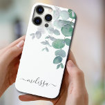 Personalised Watercolor Eucalyptus iPhone 8/7 Case<br><div class="desc">Protect and decorate your iPhone with this elegant case.
It is decorated with watercolor eucalyptus leaves in soft shades of green on a white background.
Customise it with your name or monogram.
Original Watercolor © Michele Davies.</div>