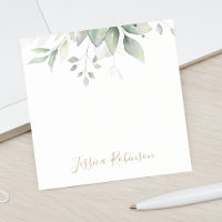 Personalised Watercolor Eucalyptus Greenery