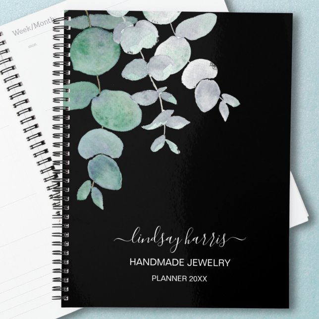 Personalised Watercolor Eucalyptus Jeweller 2025 Planner (Creator Uploaded)
