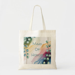Personalised Watercolor Eucalyptus Maid of Honour Tote Bag