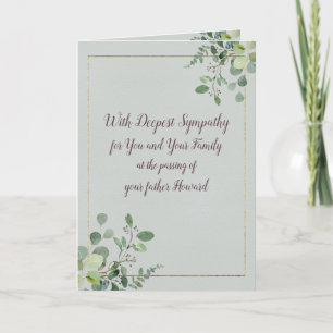 Personalised Watercolor Eucalyptus Sympathy Card