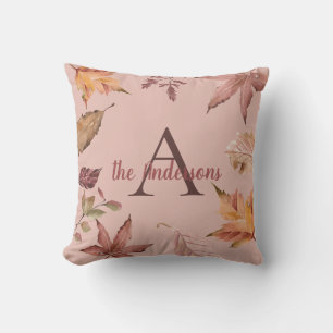 Personalised Watercolor Fall Leaves Cushion
