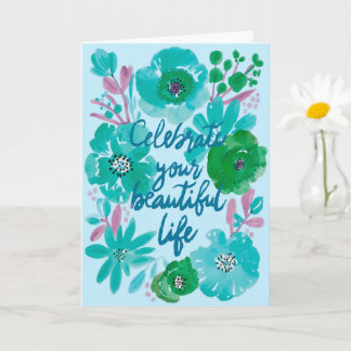 Personalised Watercolor Floral Birthday Card 