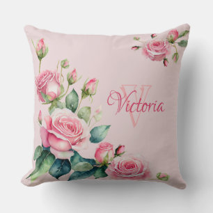 Personalised Watercolor Floral Elegance Cushion