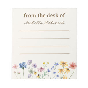 Personalised Watercolor Floral Notepad