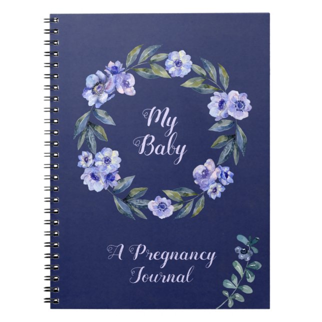 Personalised Watercolor Floral Pregnancy Journal (Front)