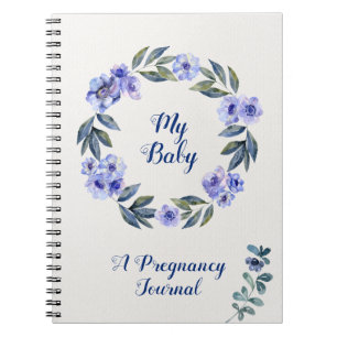 Personalised Watercolor Floral Pregnancy Journal