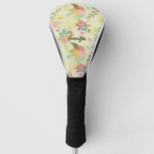 Personalised Watercolor Florals Golf Head Cover