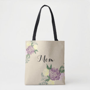 Personalised Watercolor Flower Tote Bag