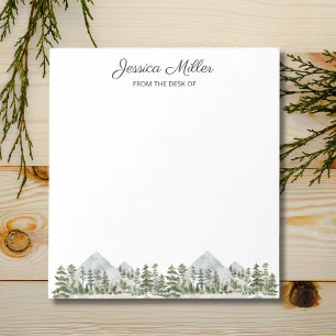 Personalised Watercolor Forest From The Desk of Notepad
