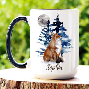 Personalised Watercolor Fox Woodland Coffee Mug