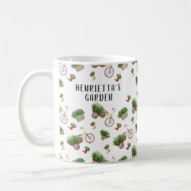 Personalised Watercolor Gardening Coffee Mug (Left)