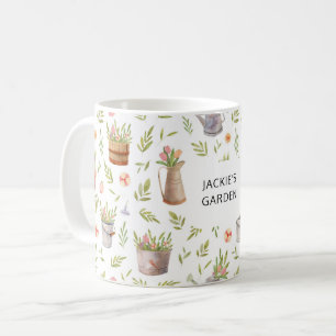 Personalised Watercolor Gardening Things Coffee Mug