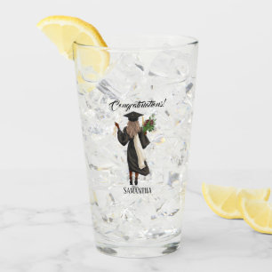 Personalised Watercolor Graduation (10) Glass