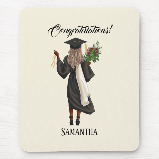 Personalised Watercolor Graduation (10) Mouse Pad (Front)