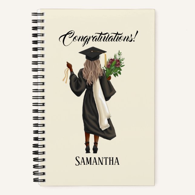 Personalised Watercolor Graduation (10) Notebook (Front)