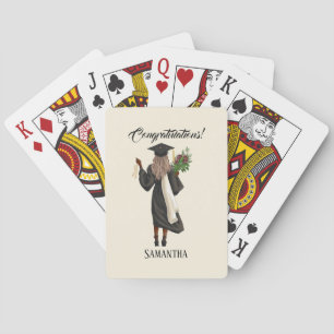 Personalised Watercolor Graduation (10) Playing Cards