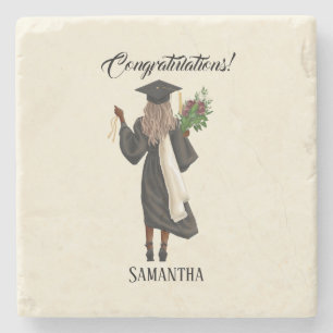 Personalised Watercolor Graduation (10) Stone Coaster
