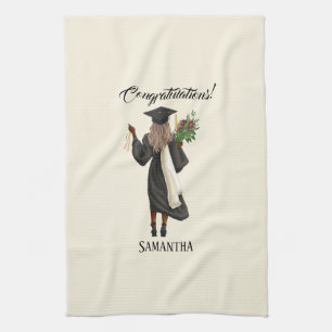 Personalised Watercolor Graduation (10) Tea Towel