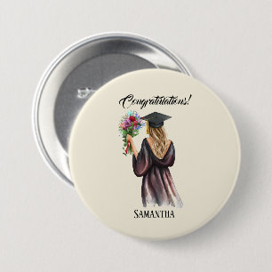 Personalised Watercolor Graduation (11) 7.5 Cm Round Badge
