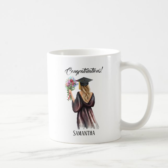 Personalised Watercolor Graduation (11) Coffee Mug (Right)