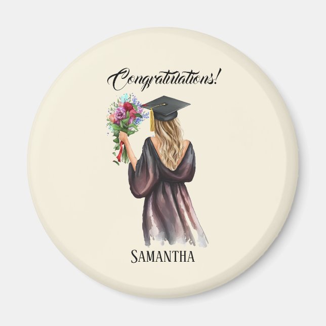 Personalised Watercolor Graduation (11) Magnet (Front)