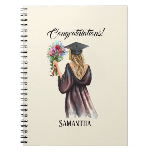 Personalised Watercolor Graduation (11) Notebook