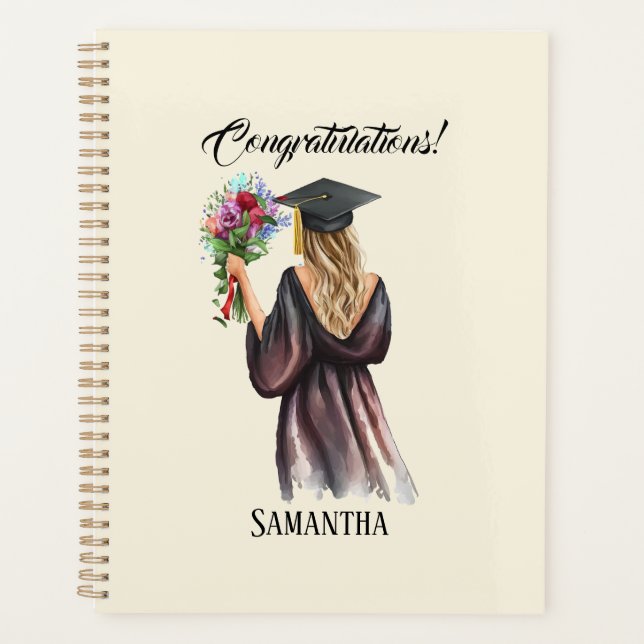 Personalised Watercolor Graduation (11) Planner (Front)