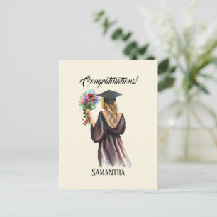 Personalised Watercolor Graduation (11) Postcard