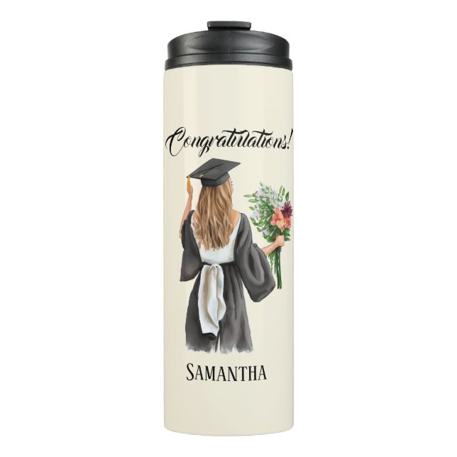 Personalised Watercolor Graduation (12) Thermal Tumbler (Front)
