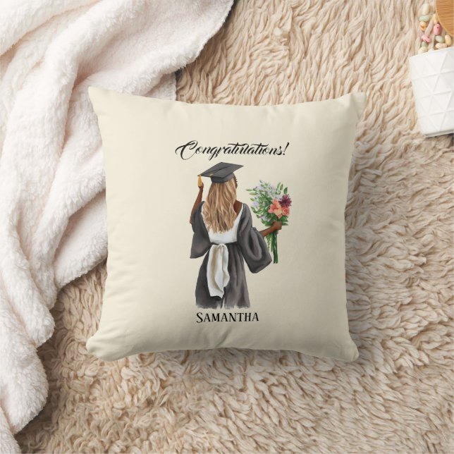 Personalised Watercolor Graduation (13) Cushion (Blanket)