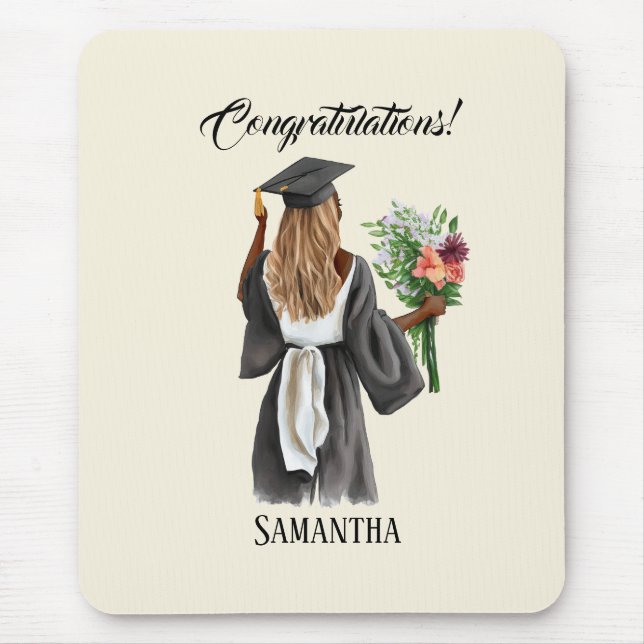 Personalised Watercolor Graduation (13) Mouse Pad (Front)