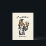 Personalised Watercolor Graduation (13) Postcard<br><div class="desc">Celebrate the special milestone with this elegant graduate woman postcard,  perfect for personalising with the recipient’s name. A thoughtful and stylish gift for graduates to cherish!</div>