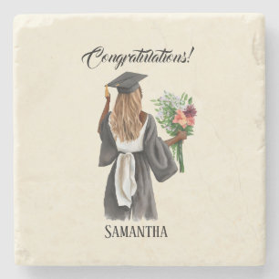 Personalised Watercolor Graduation (13) Stone Coaster