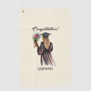 Personalised Watercolor Graduation (14) Golf Towel