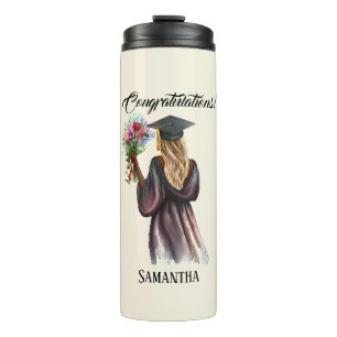 Personalised Watercolor Graduation (14) Thermal Tumbler