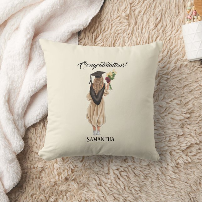 Personalised Watercolor Graduation (2) Cushion (Blanket)