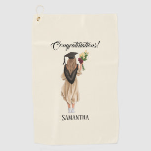 Personalised Watercolor Graduation (2) Golf Towel