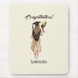 Personalised Watercolor Graduation (2) Mouse Pad