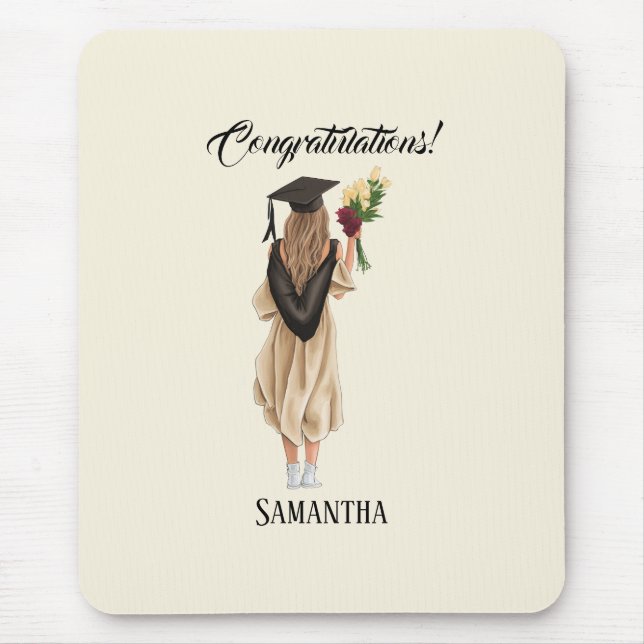 Personalised Watercolor Graduation (2) Mouse Pad (Front)