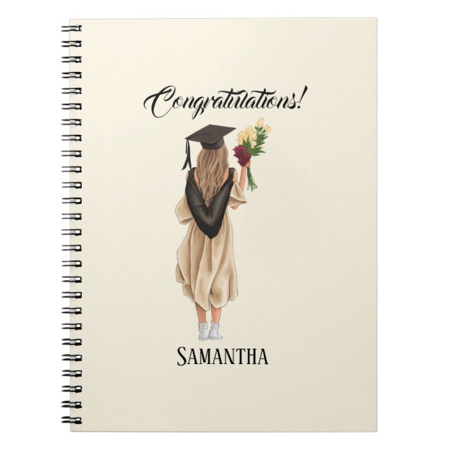 Personalised Watercolor Graduation (2) Notebook (Front)