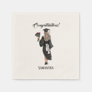 Personalised Watercolor Graduation (3) Napkin