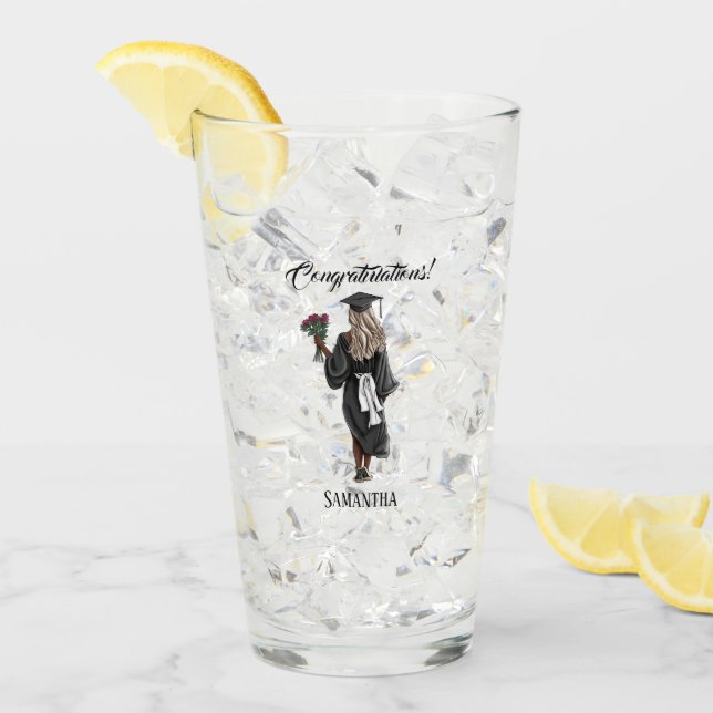 Personalised Watercolor Graduation (4) Glass (Front Ice)
