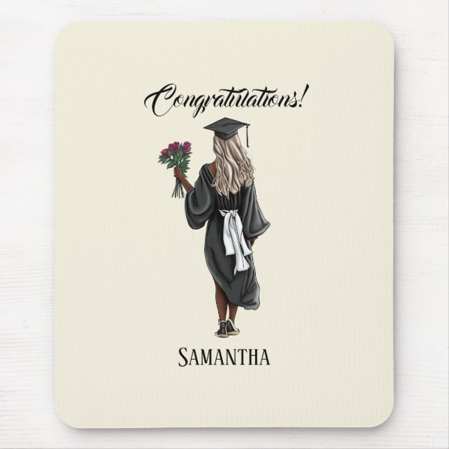 Personalised Watercolor Graduation (4) Mouse Pad (Front)
