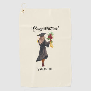 Personalised Watercolor Graduation (5) Golf Towel