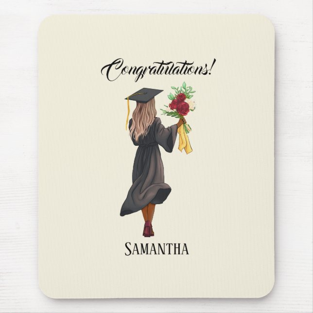Personalised Watercolor Graduation (5) Mouse Pad (Front)