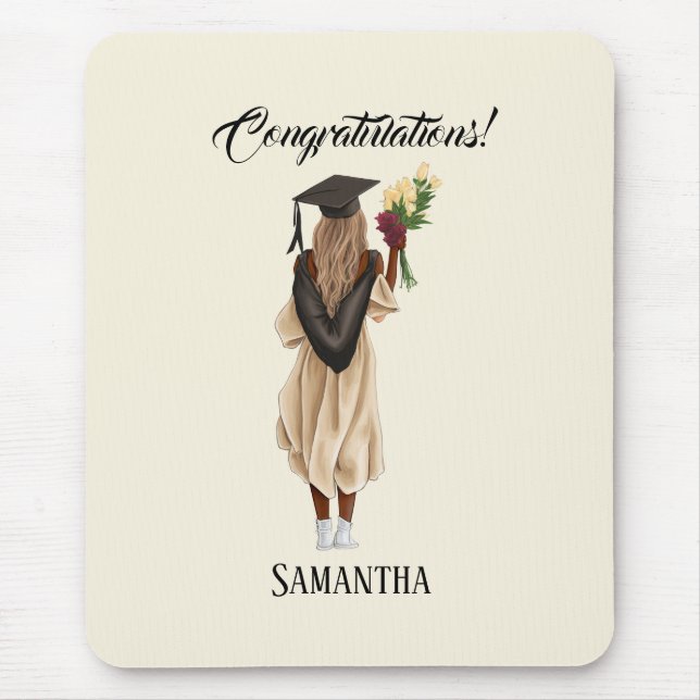 Personalised Watercolor Graduation (6) Mouse Pad (Front)