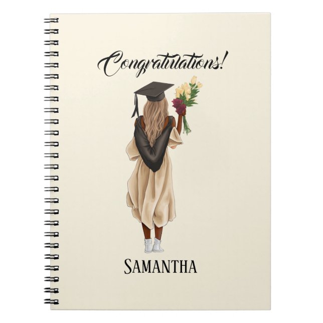 Personalised Watercolor Graduation (6) Notebook (Front)