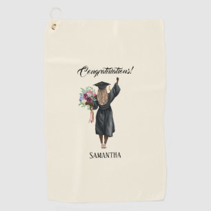 Personalised Watercolor Graduation (7) Golf Towel